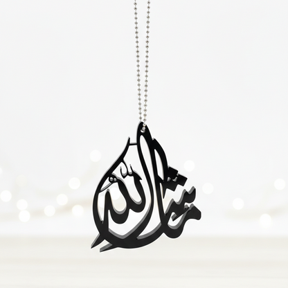 Masha Allah -Islamic Car Hanging – Transparent Acrylic with Arabic Calligraphy