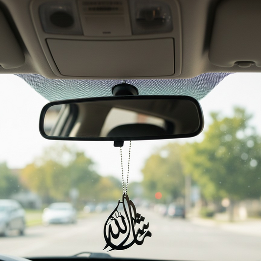 Masha Allah -Islamic Car Hanging – Transparent Acrylic with Arabic Calligraphy