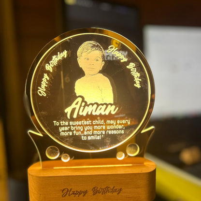 Rechargeable Customized  Photo Engraved 3D Lamp | Night Lamp | Birthday Gift