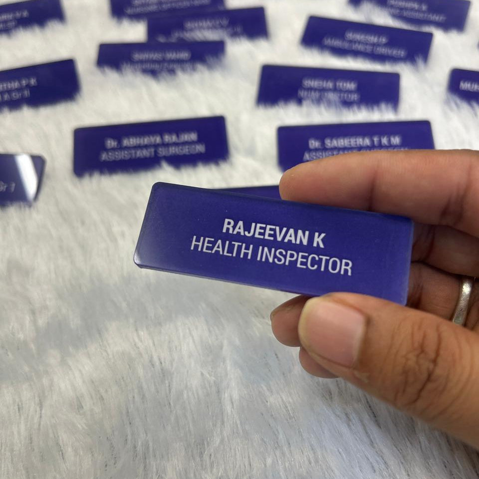 Custom Acrylic Name Badge for Professionals Perfect for Doctors, Nurses Bulk order Minimum 10 pcs